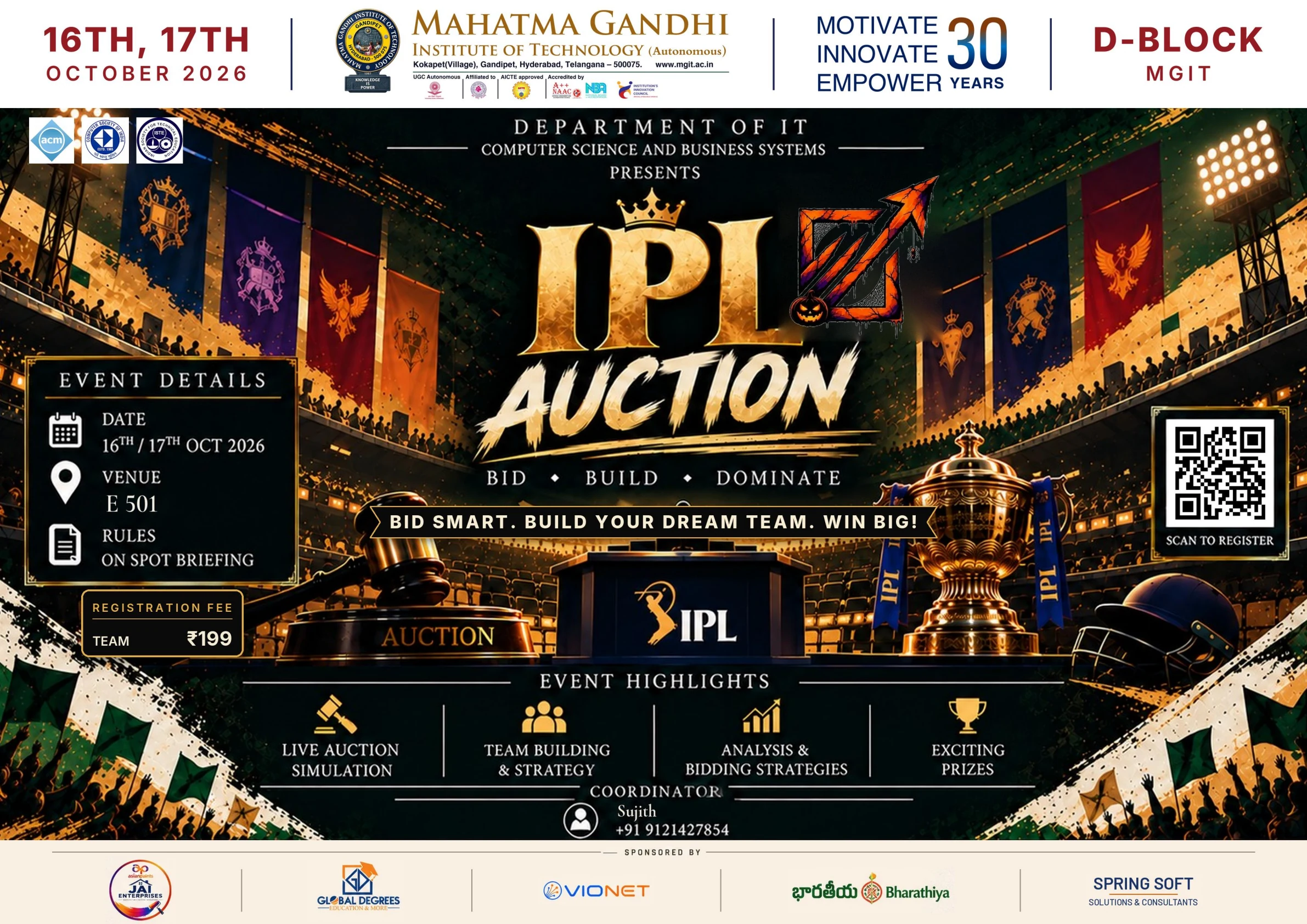 Official IPL Auction event poster