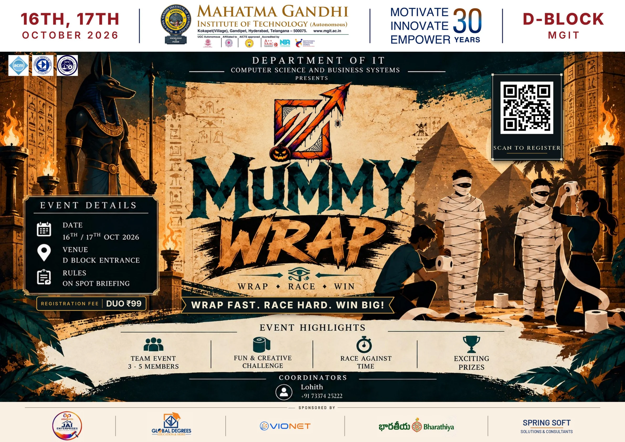 Official Mummy Wrap event poster
