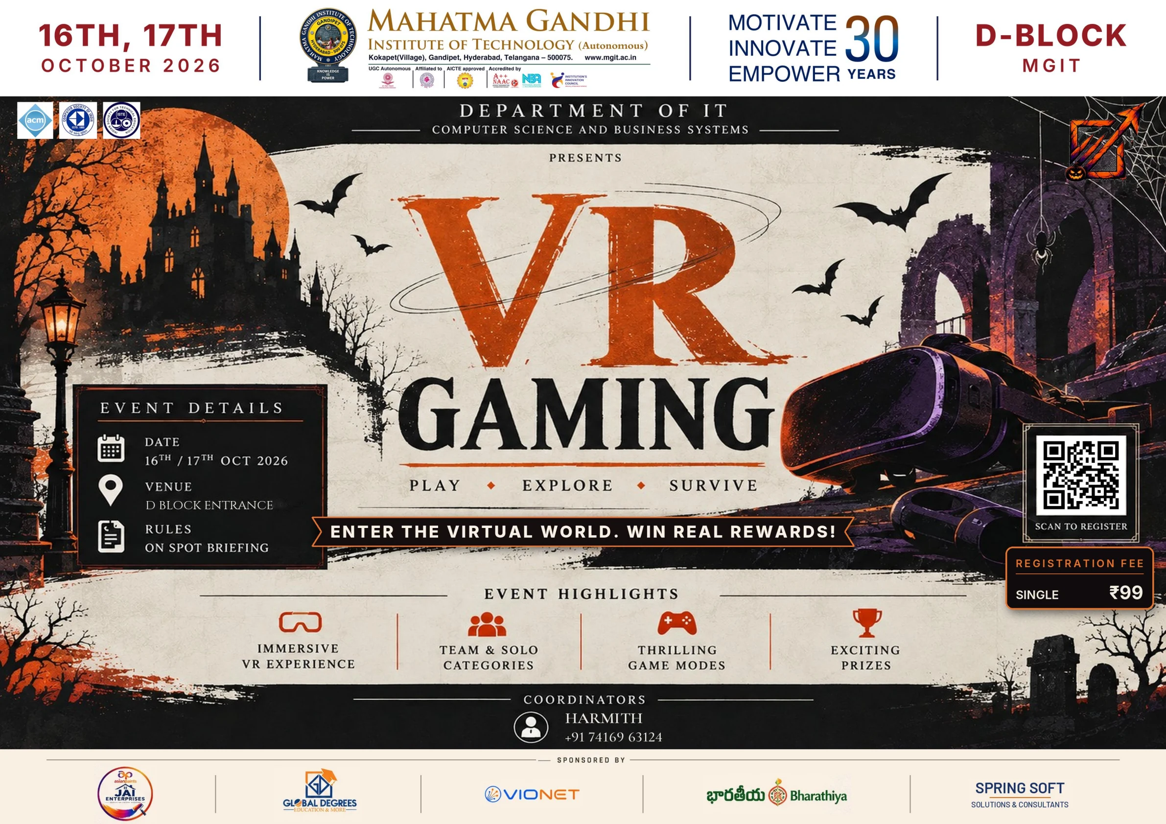 Official VR Gaming event poster
